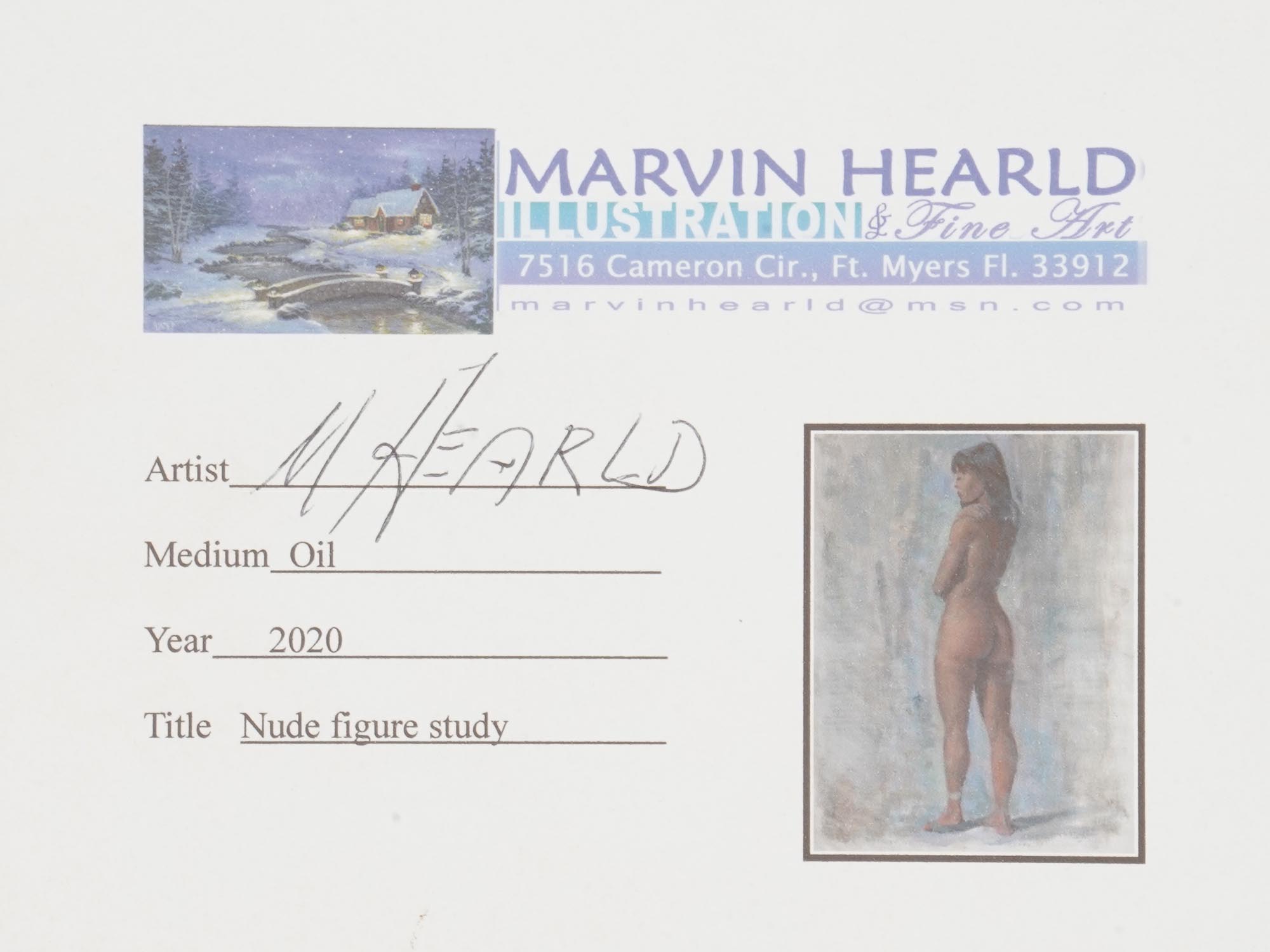 MARVIN HEARLD AMERICAN NUDE FEMALE OIL PAINTING PIC-6